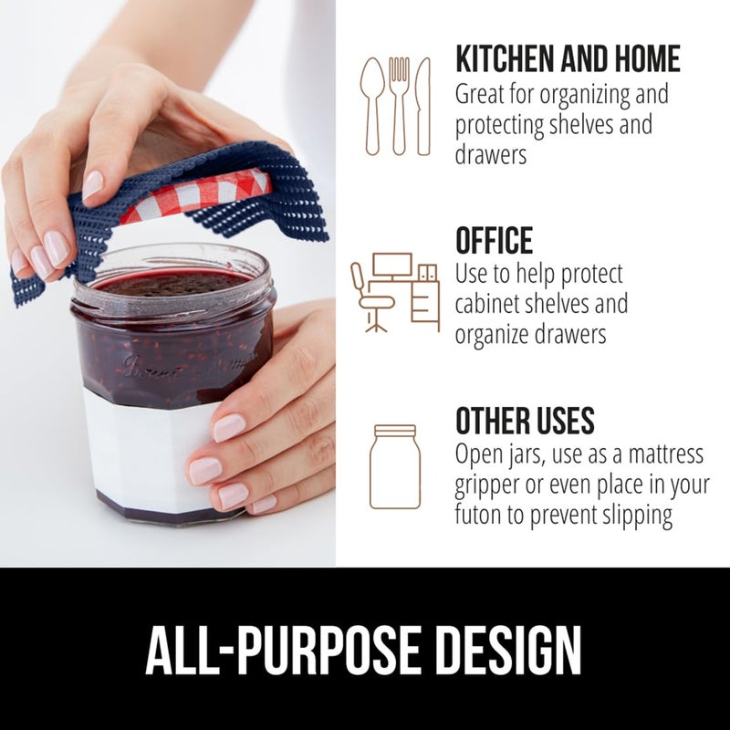 GORILLA GRIP powerGRIP Drawer Shelf and Cabinet Liner, Thick Strong Hold, Non-Adhesive Liners Protect Kitchen Cabinets and Cupboard, Bathroom Drawers, Easy Install, Breathable Mat, 12" x10', Navy Blue - Image 5