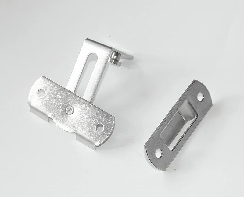 APUXON Flip Door Sliding Latch 1pc,90 Degree Stainless Steel Latch,Safety Sliding Barn Door Lock,Latch Lock,Right Angle Curved Door,Prevent Corrosions Silver Color - Image 5