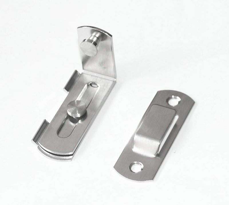 APUXON Flip Door Sliding Latch 1pc,90 Degree Stainless Steel Latch,Safety Sliding Barn Door Lock,Latch Lock,Right Angle Curved Door,Prevent Corrosions Silver Color - Image 4