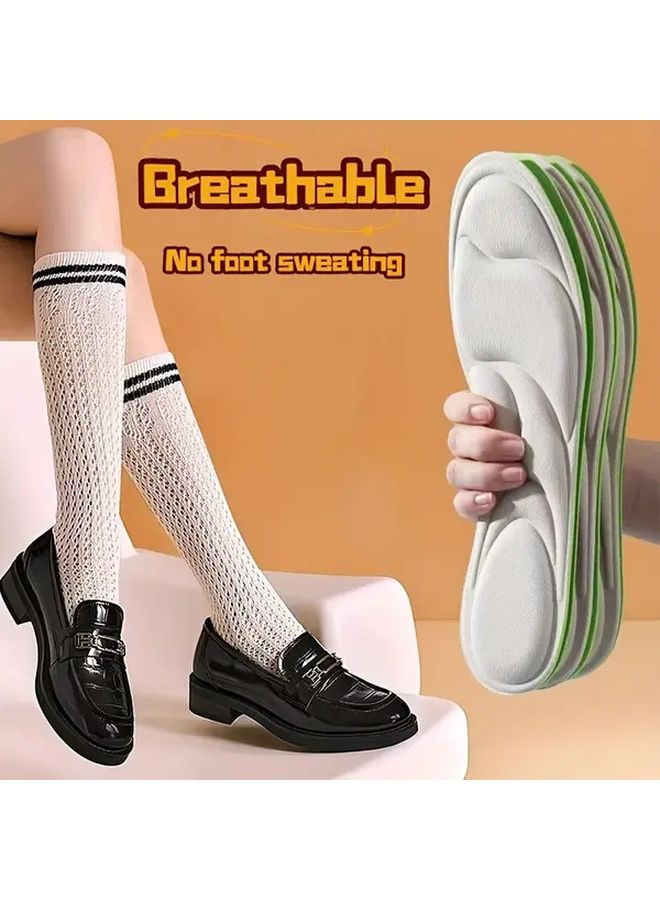 Universal 6D Insoles For Men Women 4pcs Black Memory Foam Cushioning Support High Heels - Image 1