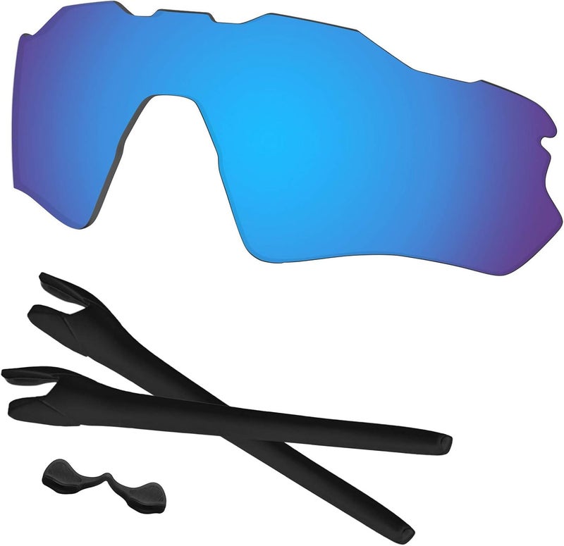 Predrox Blue Mirror Replacement Lenses & Rubber Kits for Oakley Radar EV Path OO9208 - Image 1