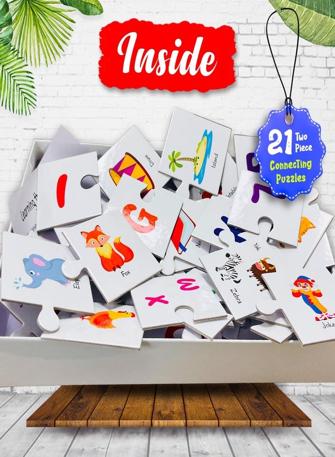 BRIJBASI Alphabet Learning Jigsaw Puzzle Connecting 2-Piece (Set of 21 pcs) for Kids, Childrens and Toddlers – Early Learning Educational Brain Booster with Fun and Engaging - Ages 4+ - Image 3