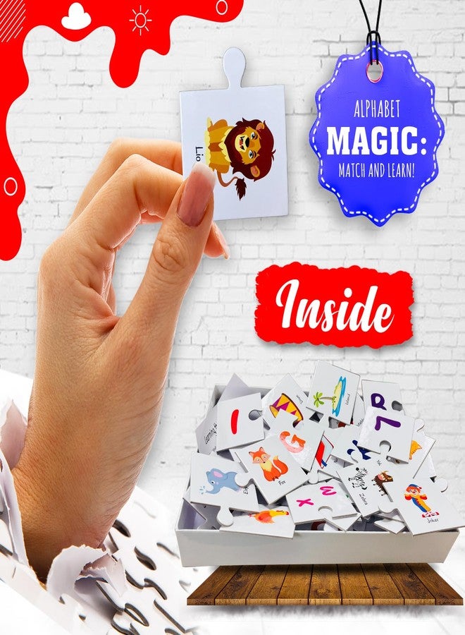 BRIJBASI Alphabet Learning Jigsaw Puzzle Connecting 2-Piece (Set of 21 pcs) for Kids, Childrens and Toddlers – Early Learning Educational Brain Booster with Fun and Engaging - Ages 4+ - Image 2