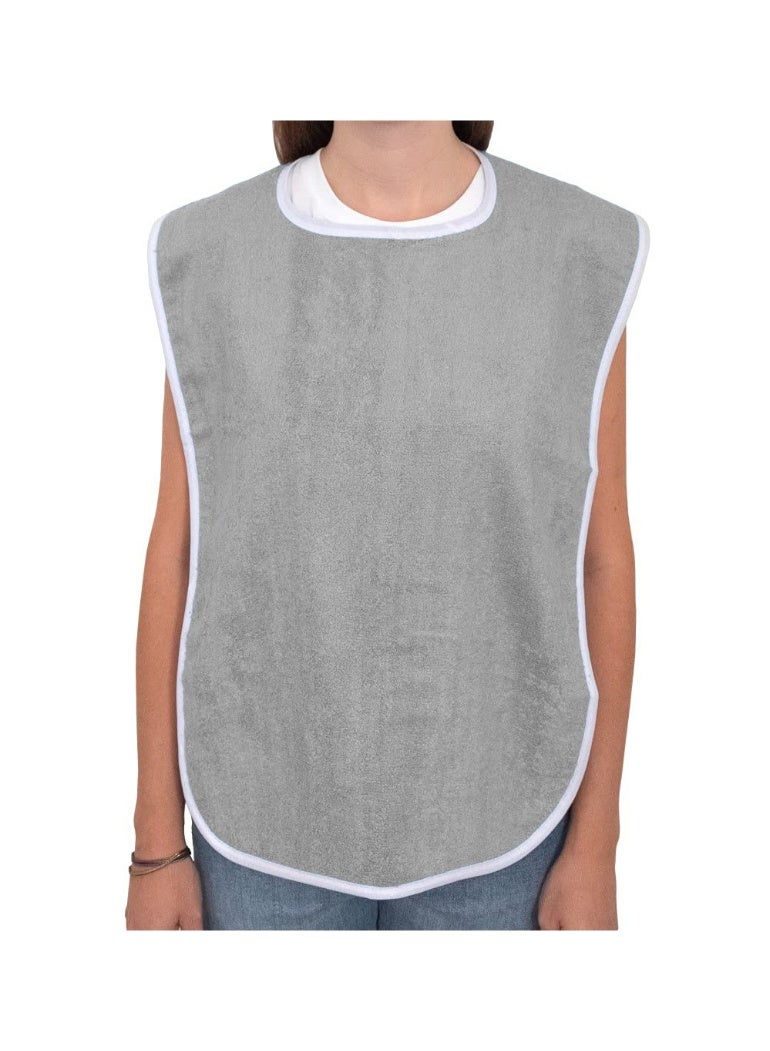 Adult Bibs, Waterproof Elderly Bib, Adult Washable Dining Bibs Mealtime Bib Clothing Protector, for Elderly Men Women, Reusable Clothing Protector Grey - Image 5