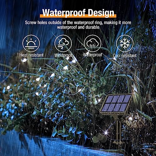 btfarm 4 Pack Solar String Lights Outdoor - 320LED 132FT Solar Fairy Lights Outside Waterproof 8 Modes, Copper Wire Twinkle Solar Powered Light for Garden Yard Tree Christmas Wedding Decor, Cool White - Image 3