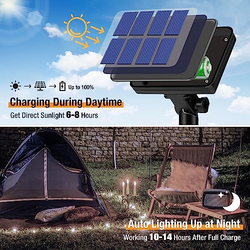 btfarm 4 Pack Solar String Lights Outdoor - 320LED 132FT Solar Fairy Lights Outside Waterproof 8 Modes, Copper Wire Twinkle Solar Powered Light for Garden Yard Tree Christmas Wedding Decor, Cool White - Image 2