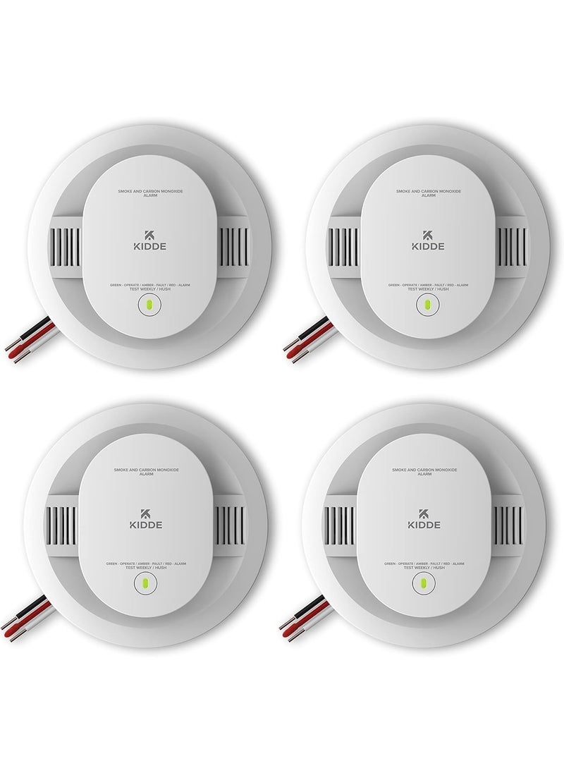 Kidde Kidde Hardwired Smoke  Carbon Monoxide Detector AA Battery Backup Interconnectable LED Warning Light Indicators 4 Pack  - Image 1