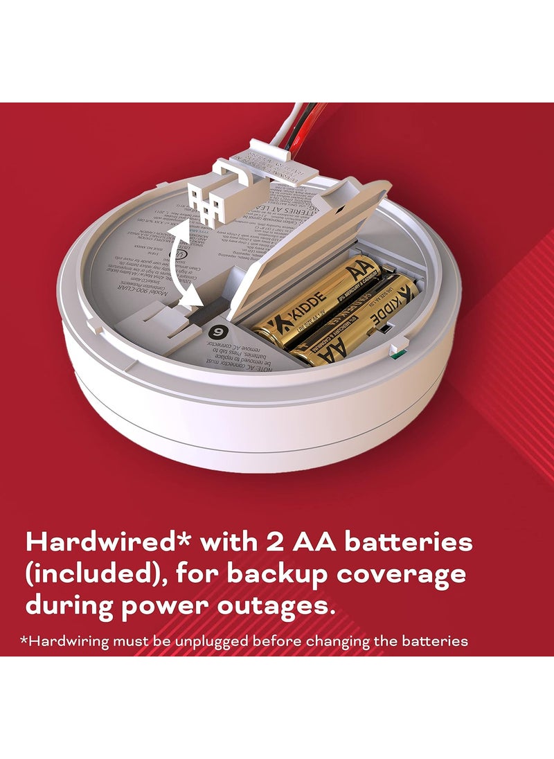 Kidde Kidde Hardwired Smoke  Carbon Monoxide Detector AA Battery Backup Interconnectable LED Warning Light Indicators 4 Pack  - Image 3