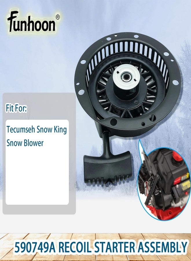Funhoon 590749A Recoil Starter Assembly for Tecumseh HM100 LH358 Snow Blowers - Image 4