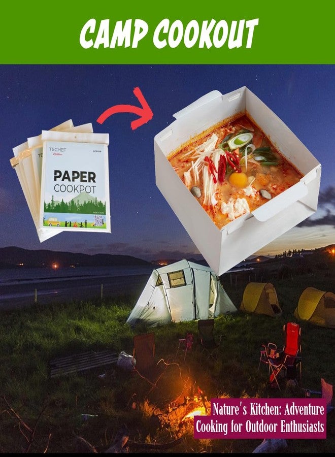 TECHEF - Foldable Paper Cookpot | 5 paper pot/lid sets | 3.16 qt | The Revolutionary Disposable and Flame-Resistant Cooking Pot for Camping and Home Use, Compatible with Direct Flame and Induction - Image 3