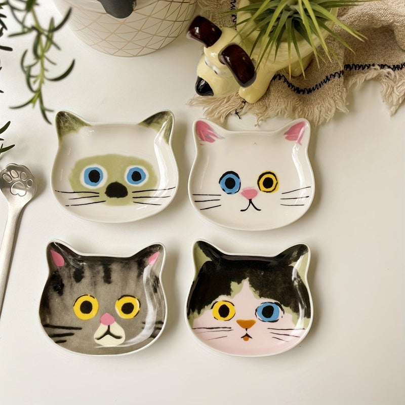2pcs Cute Siamese Cat Rest Spoon With Paw Shape Stirring Spoon And Heterochromia White Cat Spoon Holder For Cat Lovers D - Image 1