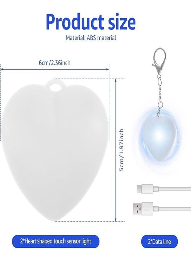 TASMAX Purse Heart Light Keychain Light Glow Keychain Purse lamp Gift for Best Friend Female LED Keychains Glow in Dark Compact Emergency Flashlights for Girls School Bag Handbag Backpack - Image 2