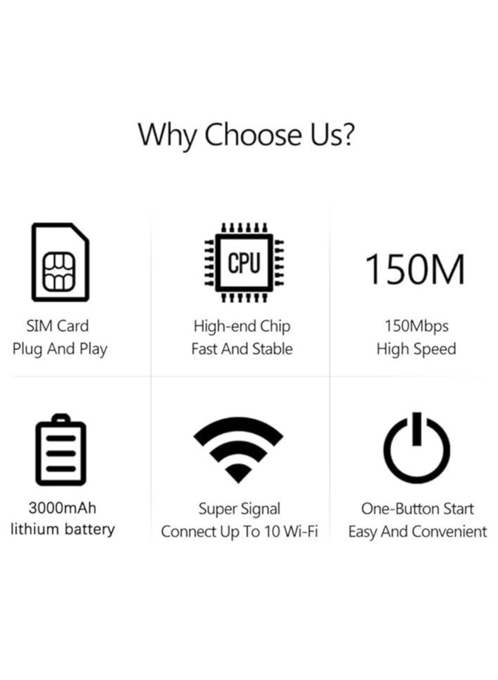 عام راوتر محمول 4G WiFi، مودم جيب مع كابل، مصنوع من مادة ABS، يحتوي على فتحة لبطاقة SIM ومكرر إشارة (نسخة أوراسية: B1/B3/B5/B7/B8/B20/B40/B41). - Image 5