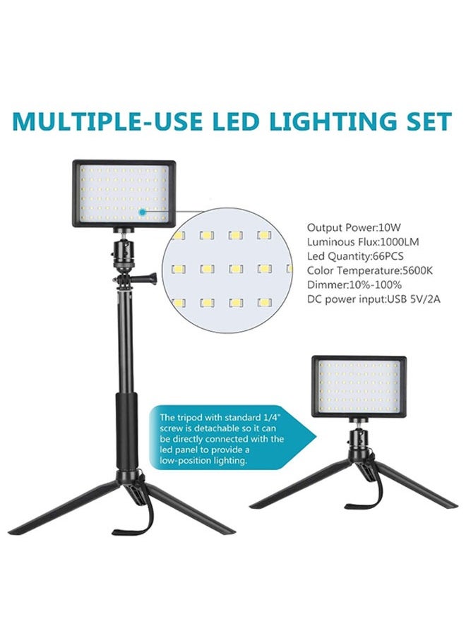 Generic Dimmable 5600K USB LED Video Light with Adjustable Tripod Stand/Color Filters for Tabletop/Low Angle Shooting  Colorful LED Lighting  Product Portrait Youtube Video Photography  - Image 2