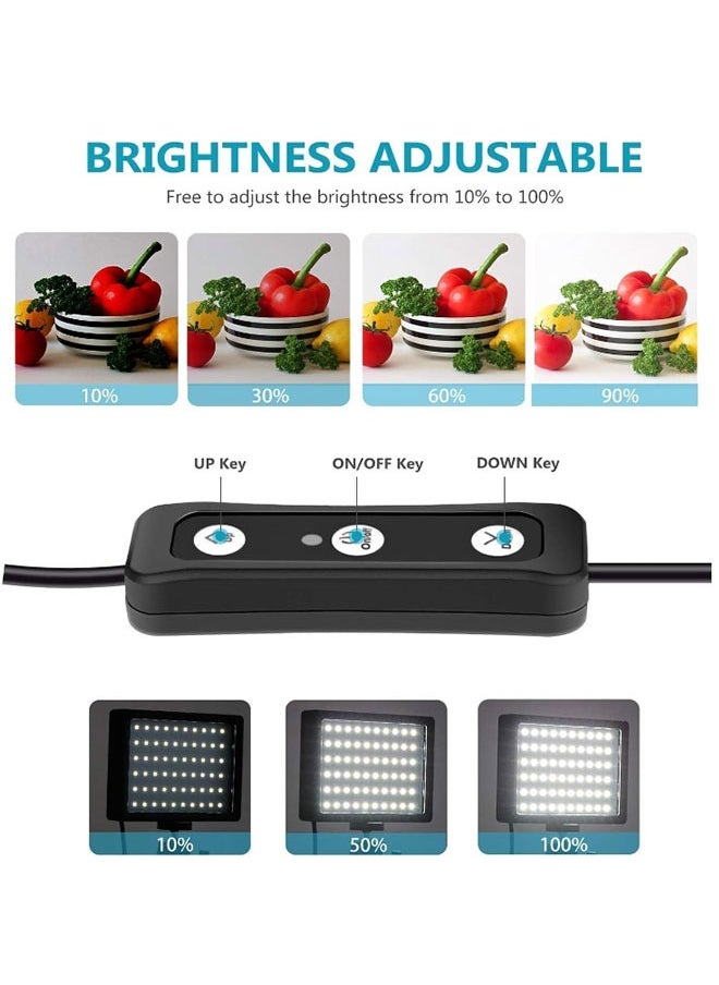 Generic Dimmable 5600K USB LED Video Light with Adjustable Tripod Stand/Color Filters for Tabletop/Low Angle Shooting  Colorful LED Lighting  Product Portrait Youtube Video Photography  - Image 4