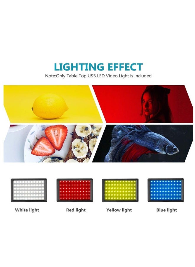 Generic Dimmable 5600K USB LED Video Light with Adjustable Tripod Stand/Color Filters for Tabletop/Low Angle Shooting  Colorful LED Lighting  Product Portrait Youtube Video Photography  - Image 5
