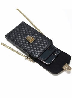 Cell Phone Bag Women Crossbody Small Shoulder Handbags Luxury Quilted Wallet Purse Soft Vegan PU Leather Case Ladies Dating Bag with Gold Chain Strap (Black) - pzsku/ZEC42C6319B8AAD5F86FEZ/45/_/1731134362/131b0cf4-7a68-43db-b25f-968c2c8c2914