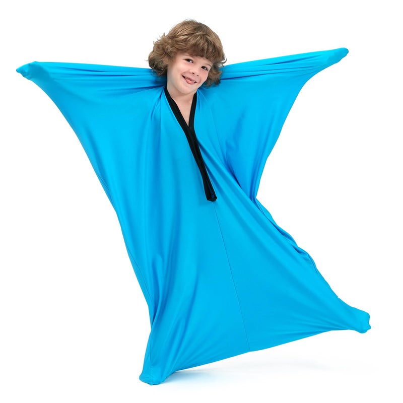 SANHO Sensory Sock Body Sock,Small,3-5 Years, 40" H x 27" W,Good for Height:30"-41",Perfect for Children with Sensory Processing Disorder,Updated Version,Bright Blue - Image 1