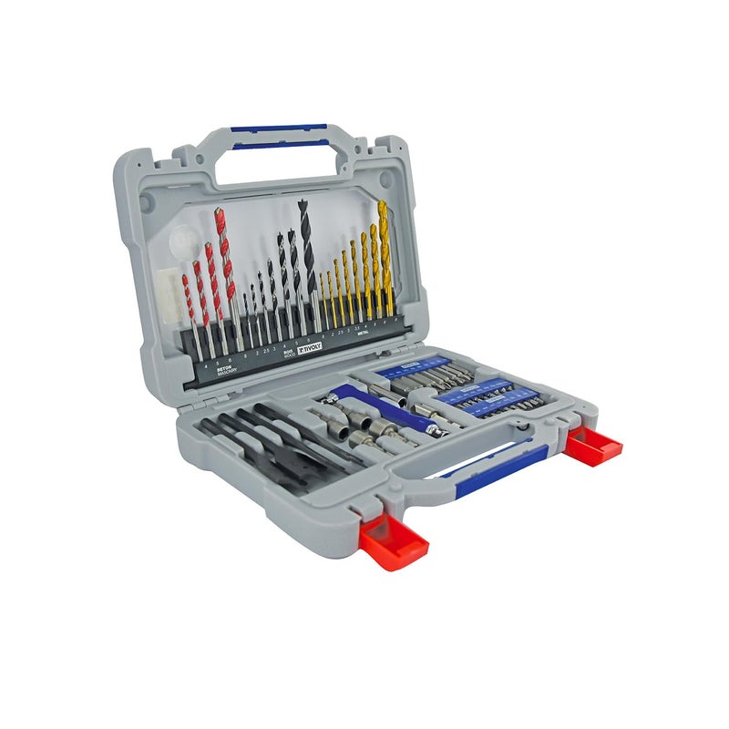 TIVOLY Drill Bit Set for Drilling and Screwing 60 Piece Case 8 Metal Drills 7 Wood Drills 4 Wood Bits 4 Concrete Bits 1 Bit Holder 30 Bits - Image 2