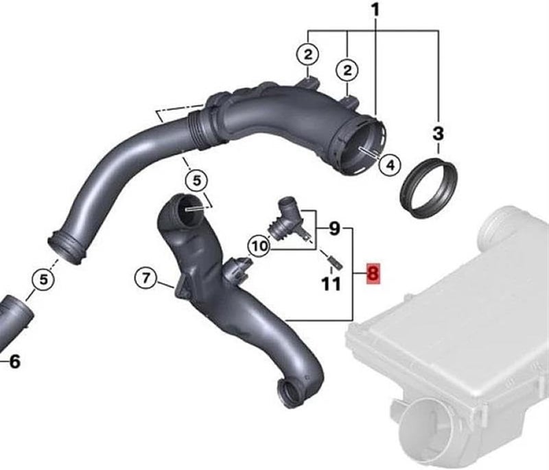 Wivplex Air Cleaner Intake Duct Tube Hose Assembly - Image 4