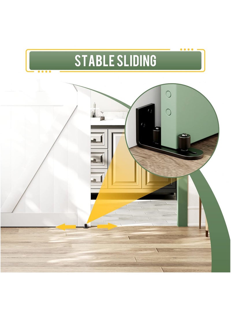 SOLARAE 2PCS Barn Door Stay Roller Guide, Flush Floor Door Guide Durable Steel Frame Roller Guide Heavy-Duty Door Stay Roller Barn Door Hardware Floor Level Barn Door Hardware for Sliding Barn Doors - Image 4