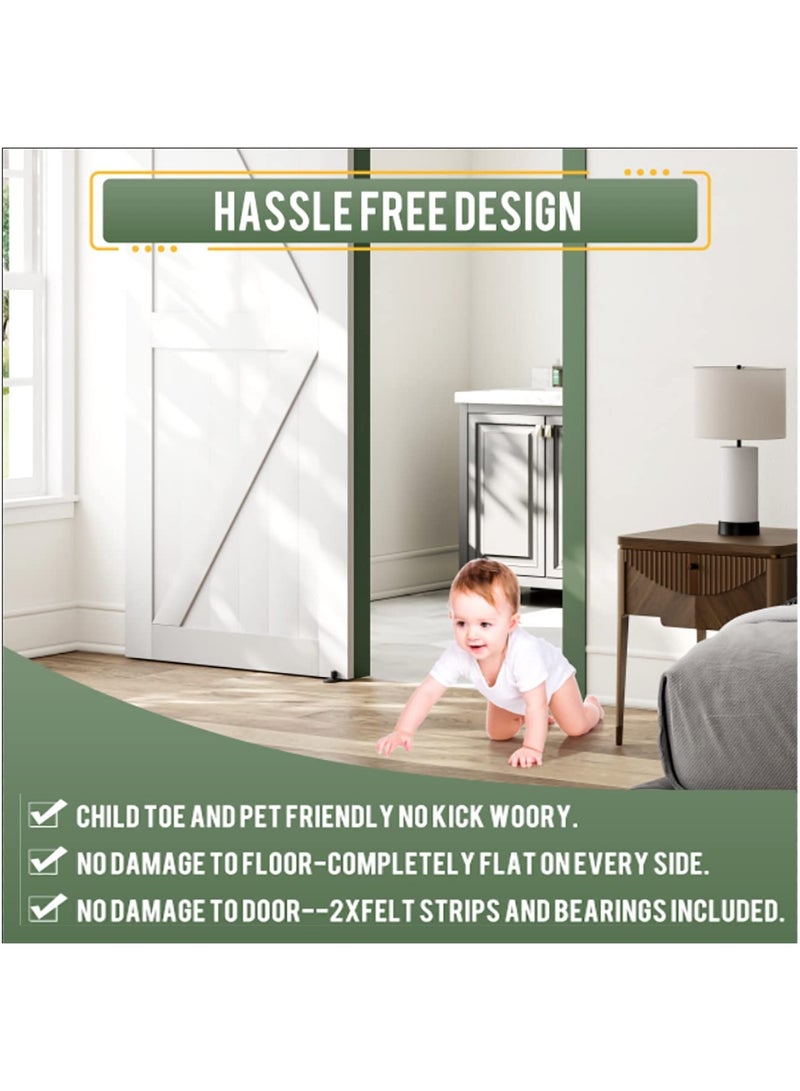 SOLARAE 2PCS Barn Door Stay Roller Guide, Flush Floor Door Guide Durable Steel Frame Roller Guide Heavy-Duty Door Stay Roller Barn Door Hardware Floor Level Barn Door Hardware for Sliding Barn Doors - Image 5