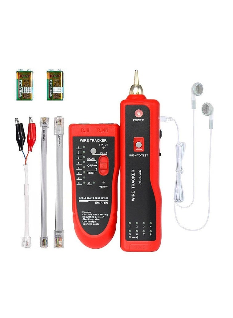 ريكون طقم جهاز اختبار كابل الشبكة Reacon لـ RJ11 RJ45، أداة تتبع الأسلاك المحمولة واختبار خط الهاتف - Image 1