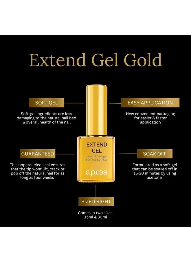 APRÉS - Aprés Extend Gel Gold Bottle Edition - Gel-X Tips Adhesive (15 ml) - Image 1