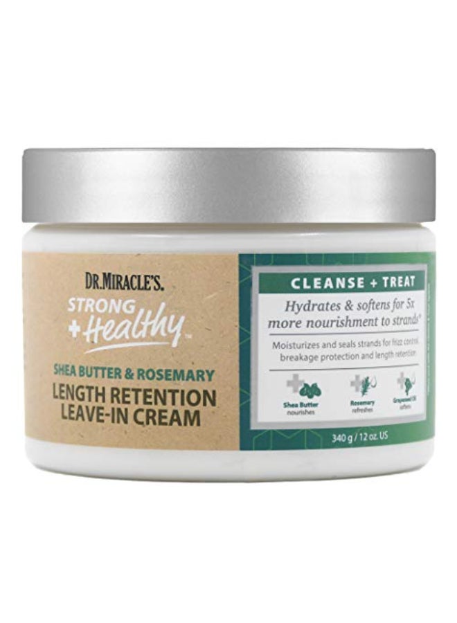 Dr. Miracle's DrMiracles Strong Healthy Length Retention Leave In Cream Contains Shea Butter Rosemary and Grapeseed oil 12 oz - Image 1