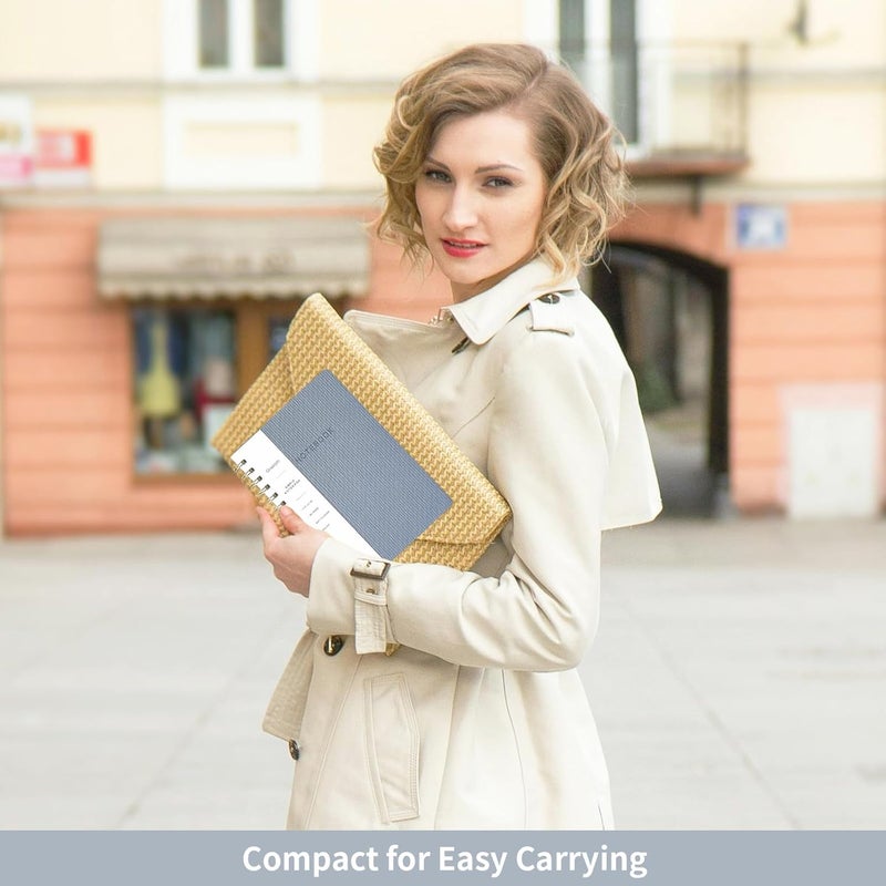 كاست ويف دفتر ملاحظات حلزوني A5، مقاس 5.8 × 8.3 بوصة، دفتر يوميات بخطوط جامعية مع جيوب داخلية، 160 صفحة، غلاف من الجلد البولي يوريثان، دفتر أعمال، تجليد سلكي مزدوج، مثالي للوازم المكتب والمنزل والمدرسة، أزرق - Image 5