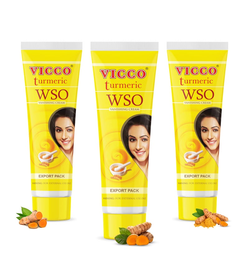 Vicco Turmeric WSO Vanishing Cream 70 Year Legacy of Ayurveda with Turmeric for Daily Skincare Lightweight Formula Vegan 100 Natural 282 oz 3 Pack - Image 2