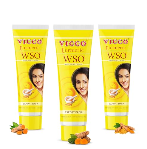 Vicco Turmeric WSO Vanishing Cream 70 Year Legacy of Ayurveda with Turmeric for Daily Skincare Lightweight Formula Vegan 100 Natural 282 oz 3 Pack - Image 1