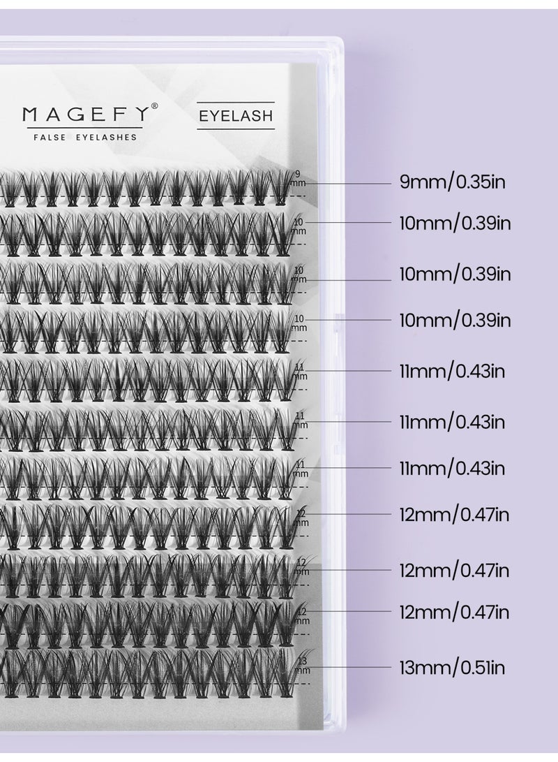 MAGEFY 220 clusters of false eyelashes, DIY eyelash extension and eye makeup kit, size 9-13mm. - Image 2