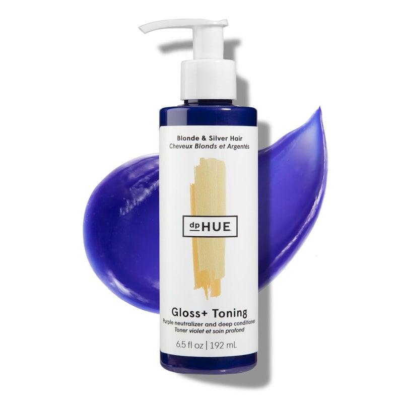 dpHUE Gloss+ Toning, Purple - Deep Condition & Neutralize Brass - For Blonde, Yellow Brassiness, Silver, Highlighted, Bleached & Cool Hair - Vegan, Leaping Bunny Certified - 6.5 oz