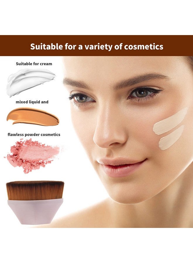 بياهوت مجموعة من 4 فرش مكياج أساسية - فرشاة كابوكي مسطحة للسفر من Momma Brush لمزج مستحضرات التجميل السائلة أو الكريمية أو البودرة الخالية من العيوب مع حقيبة واقية، فرشاة مكياج سهلة الحمل - Image 5