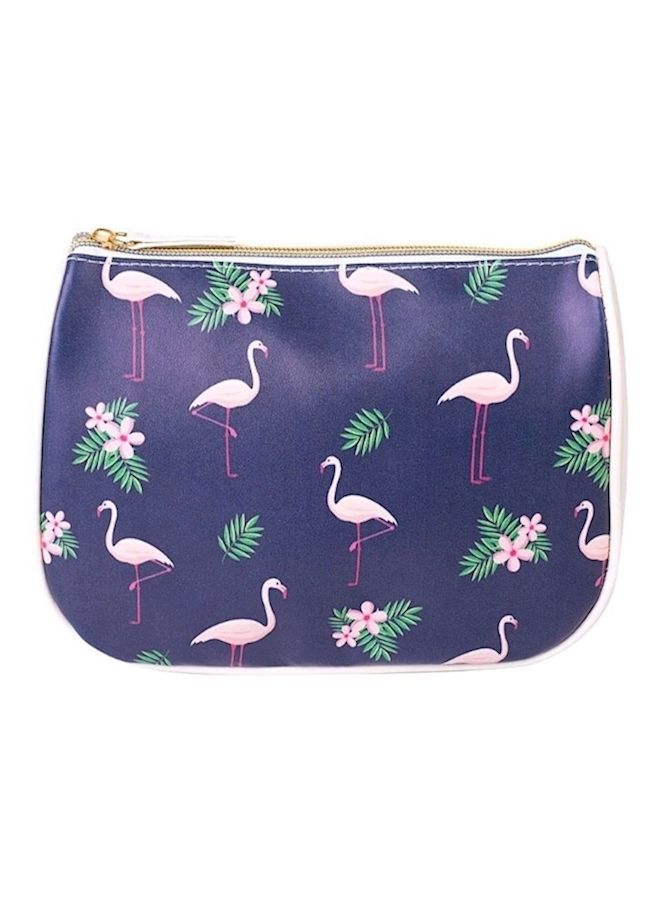 NIBEMINENT Portable Flamingo Travel Makeup Bag Multicolour