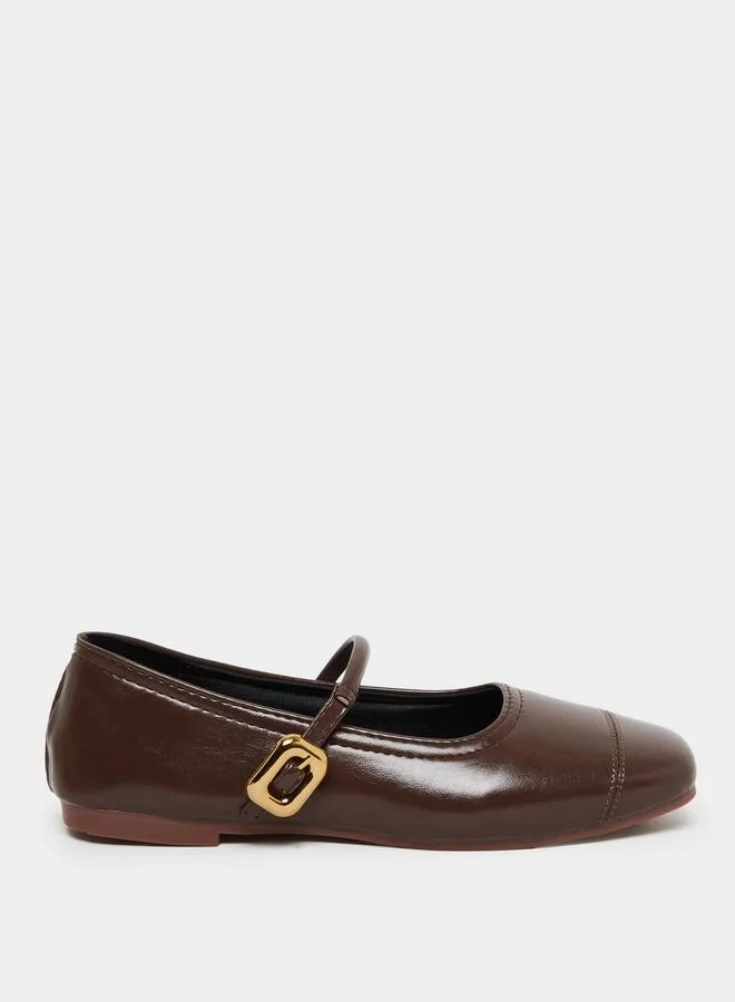 Take Two Brown Mary Jane Flats Shoes