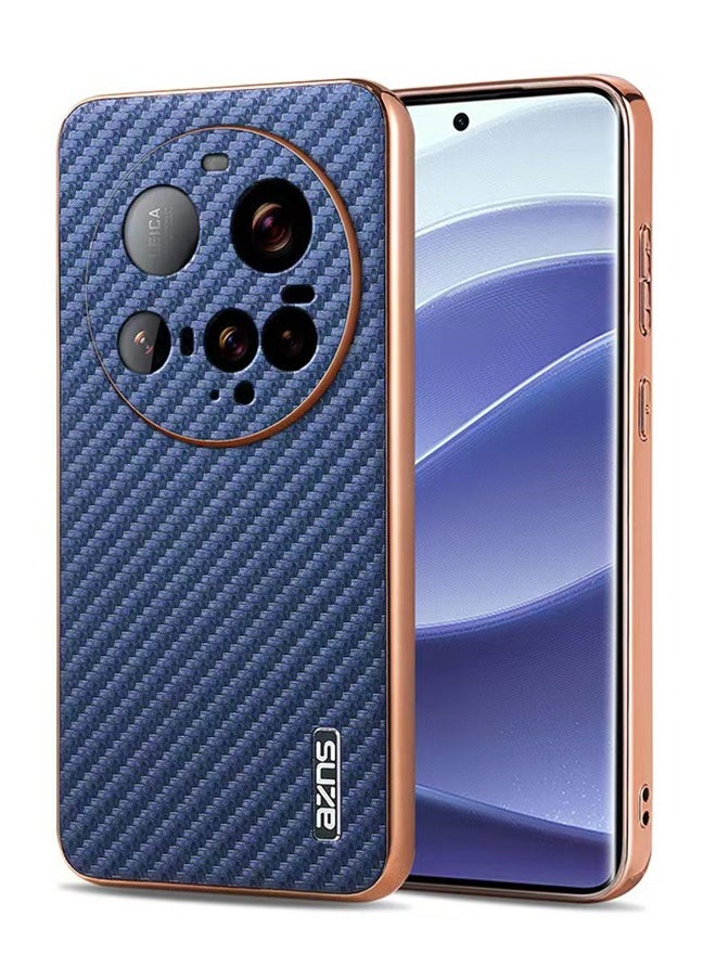Generic Plated frame carbon fiber texture all inclusive protective cover suitable for Xiaomi 15 Ultra phone case  - Image 1