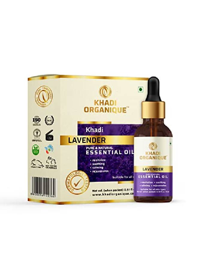 Khadi ORGANIQUE Lavender Essential Oil 15 ML - Image 1