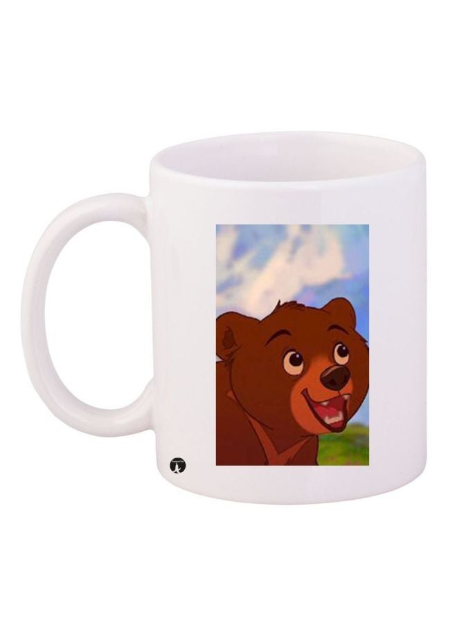 RYN Cartoon Character Printed Coffee Mug White/Black/Yellow 11ounce