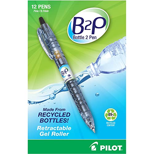 PilotBottle to Pen B2P Retractable Gel Pens, Fine Point, 0.7 mm, 89% Recycled, Translucent Barrel, Black Ink, Pack Of 12 - Image 4