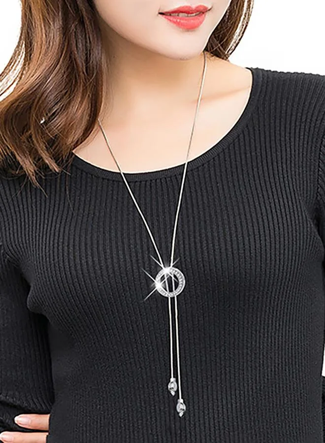 Take Two Take Two Embellished Circle Drop Necklace