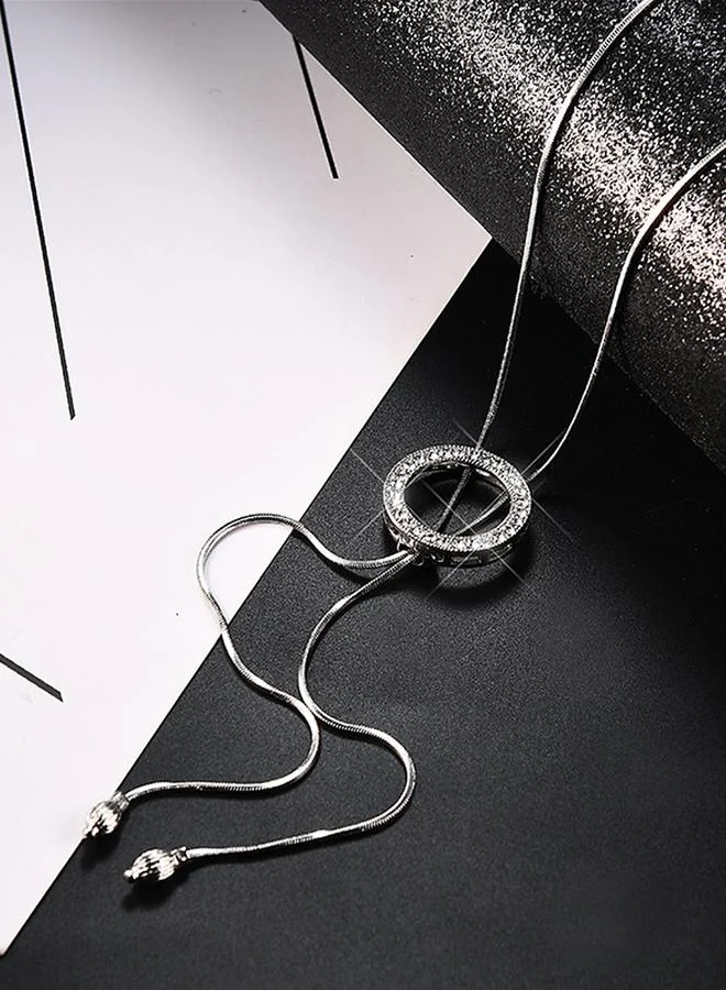 Take Two Take Two Embellished Circle Drop Necklace