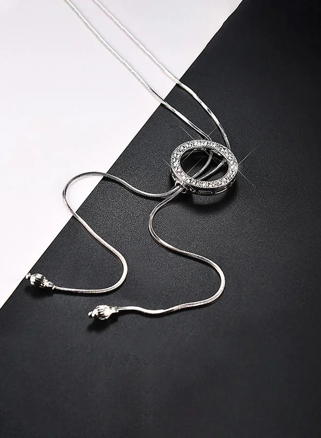 Take Two Take Two Embellished Circle Drop Necklace