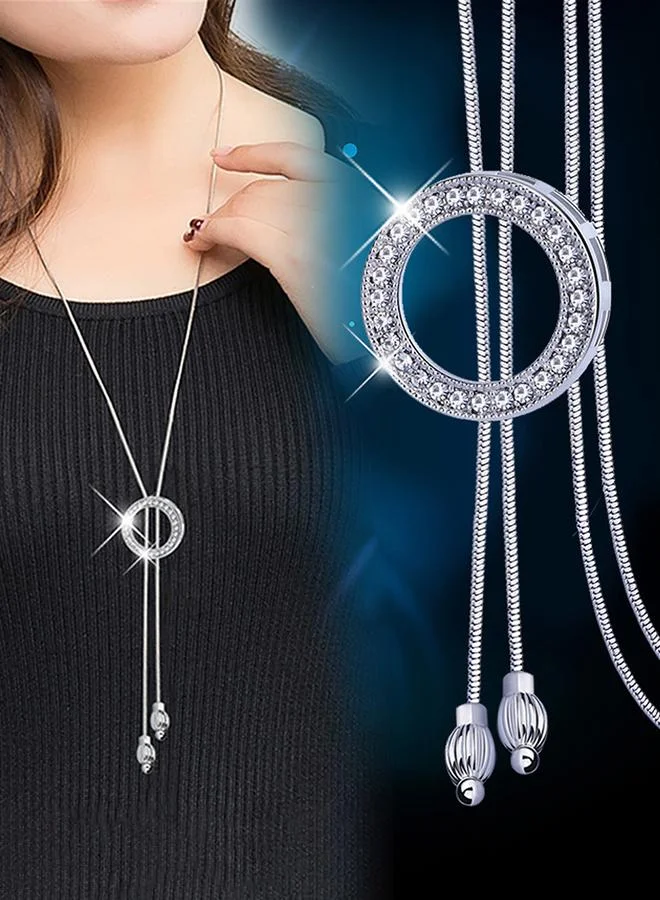 Take Two Take Two Embellished Circle Drop Necklace