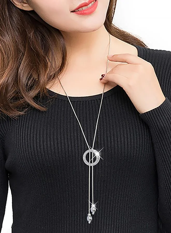 Take Two Take Two Embellished Circle Drop Necklace