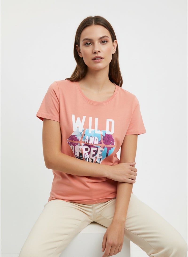 general T-SHIRT BODICE/NAINA LADIES PRINT S/S SV/HT-LT 103 - Image 2