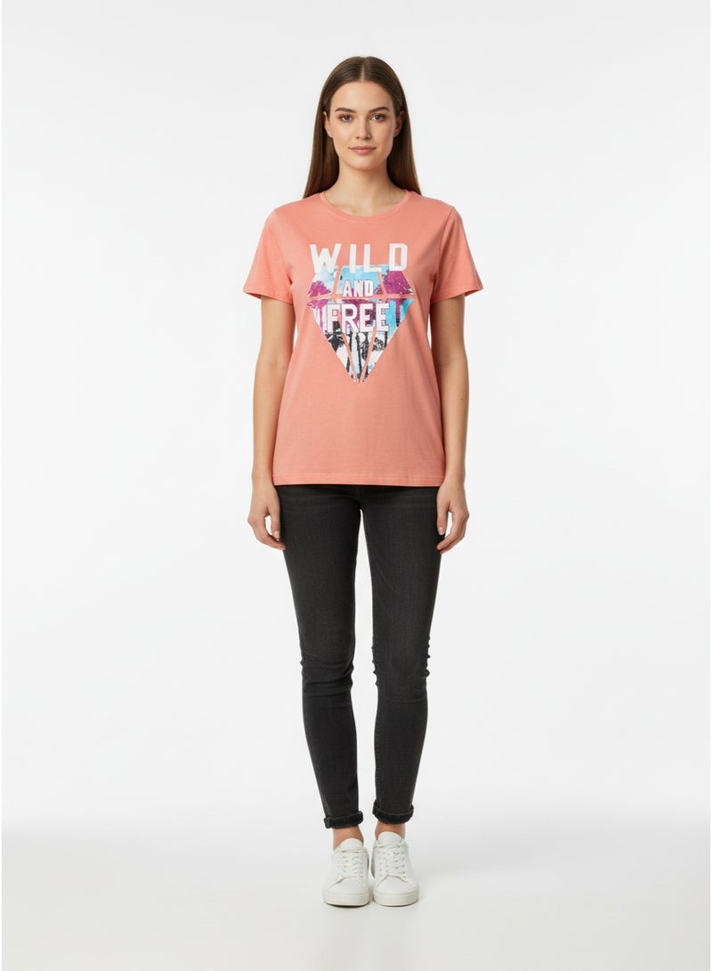 general T-SHIRT BODICE/NAINA LADIES PRINT S/S SV/HT-LT 103 - Image 1