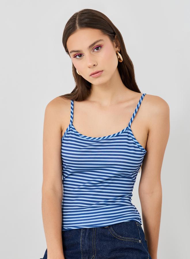 تايك تو توب مخطط بحمالات مزدوجة - Image 1