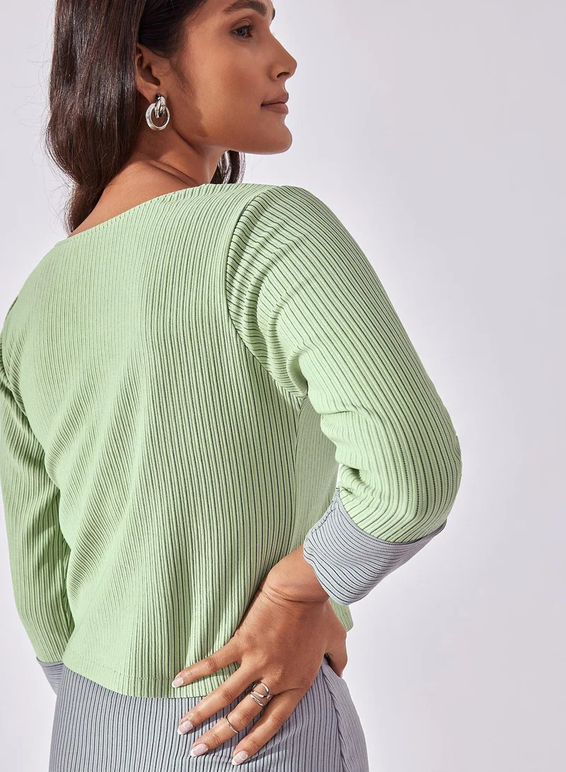 ذا ليبل لايف بلوزة بياقة مربعة